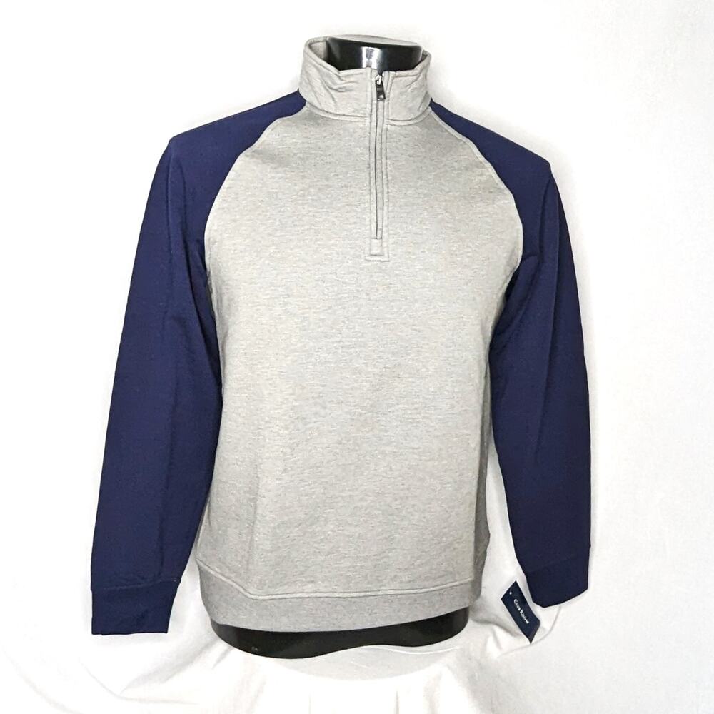 Club Room Men's 1/4 Zip Fleece Pullover Heather Grey NWT